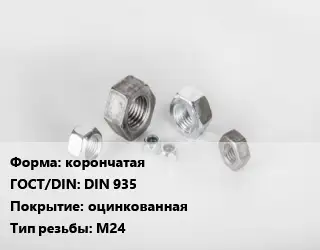 Гайка корончатая DIN 935 оцинкованная М24